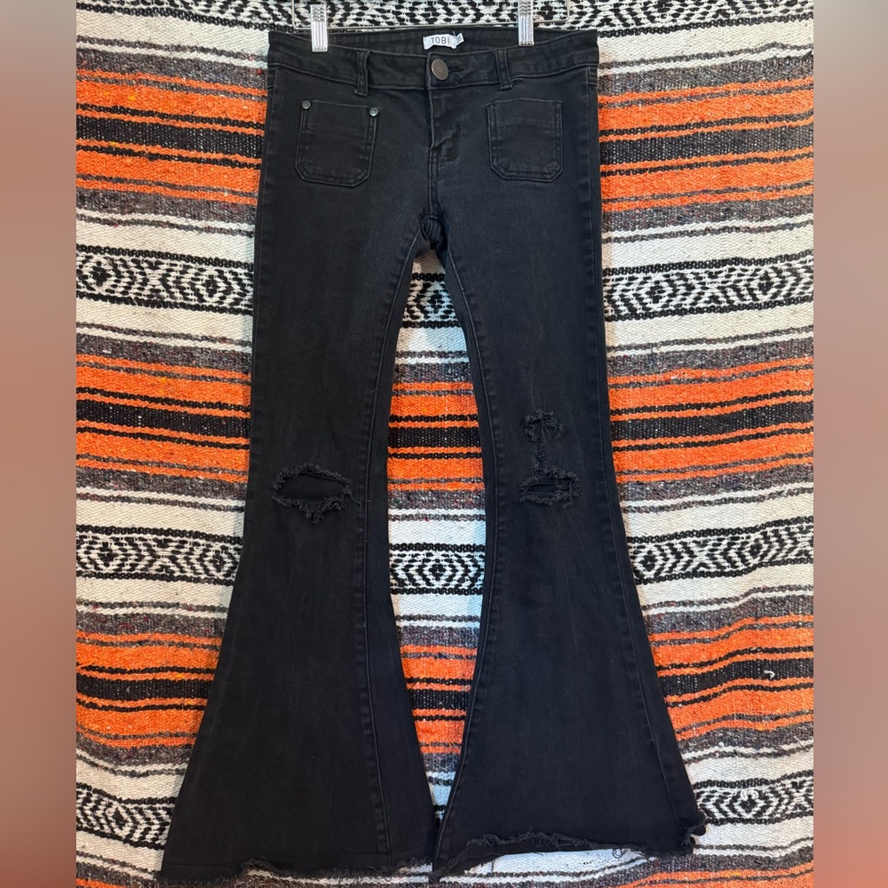 TOBI black low rise bell bottoms